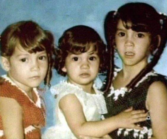 Leslie Lopez, Jennifer Lopez, and Lynda Lopez during their childhood